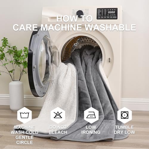 Waterproof Bed Blanket - Reversible Sherpa Throw with Leak-Resistant TPU Layer - 80x60 Stain Resistant, Machine Washable Bed Protector for Couch, Bed & Pets - color: Lightgray, size: 80"lx60"w