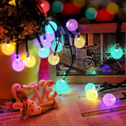 Toodour Solar String Lights Outdoor, 56ft 100 LED Globe String Light with 8 Mode, Waterproof Crystall Ball Lights Solar Patio Lights for Garden, Lawn, Patio, Gazebo, Yard, Outdoor Decor - Multicolor - color: Multicolor, size: 56ft
