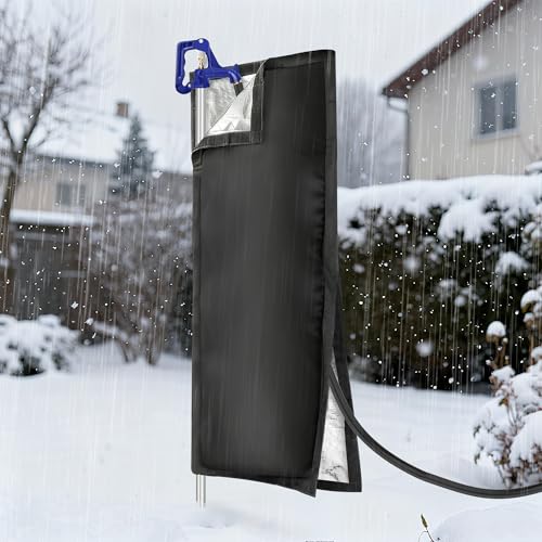 Outdoor Faucet Covers for Winter, 47.2"H×13.4"W - Waterproof Oxford Fabric Water Faucet Cover, Freeze Protection Outdoor Faucets Hose Bibs for Wall Taps Garden, Lawn, and Sprinkler Systems - size: 47.2×13.4inch