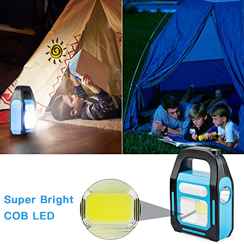 1 Pack 3 in 1 Solar USB Rechargeable Brightest COB LED Camping Lantern, Waterproof Emergency Flashlight LED Light - size: 1 Pack