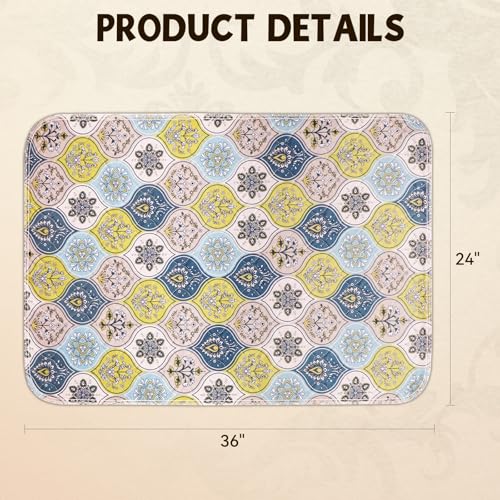 Washable Pee Pads for Dogs, Stylish Absorbent Reusable Training Dog Pads, Non-Slip and Leak-Proof Puppy Pads, Potty Pads for Crates, Whelping, Playpen, Bed and Floors, Cream/Multi 2 Pack 24" x36" - color: Cream/Multi, size: 24" x 36" 2PACK