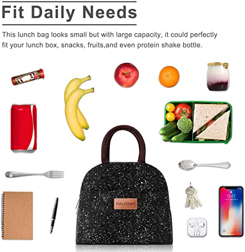 BALORAY Lunch Bag for Women Men Insulated Lunch Box for Adult Reusable Lunch Tote Bag for Work, Picnic or Travel (Black Starry) - color: Black Starry, size: M