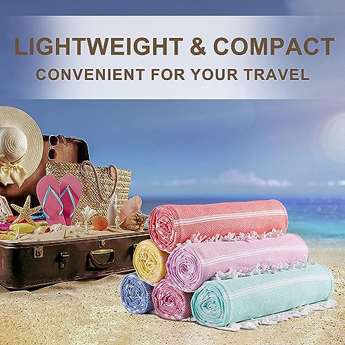 2 Packs Turkish Beach Towels Vacation Essentials Quick Dry Sand Free Oversized Bath Pool Swim Towel Extra XL Large Big Blanket Adult Travel Cruise Accessories Must Haves Clearance Stuff - color: 2 Pack Aqua Yellow, size: 72 x 36 inch