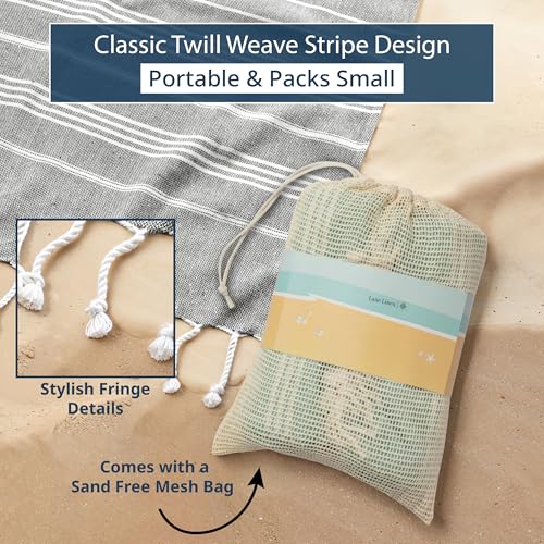 LANE LINEN Beach Blanket – Sand-Free, Extra-Large Picnic Mat, Quick-Dry, Pre-Washed Design (82"x82"), Beach Essentials for Family Picnics and Poolside Relaxation, Machine Washable – Smoky Black - color: 14: Smoky Black, size: Beach Blanket (80" x 80")