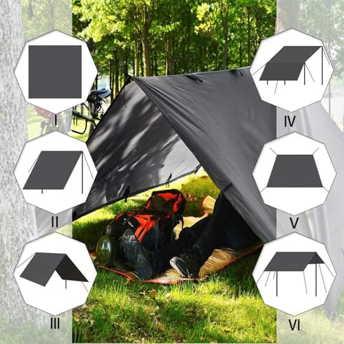 KALINCO Tent Tarp, Picnic Mat Camping Tarp Tent Hammock Tarp, pu Waterproof Camping tarp Tent Rain Fly Picnic Mat Survival Shelter Sunshade - color: Gray, size: 10x13FT