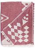 Bersuse 100% Cotton Bahamas XL Throw Blanket Turkish Towel Beach Blanket - Beach Camping Essentials - 75x90 Inches, Burgundy - color: Burgundy
