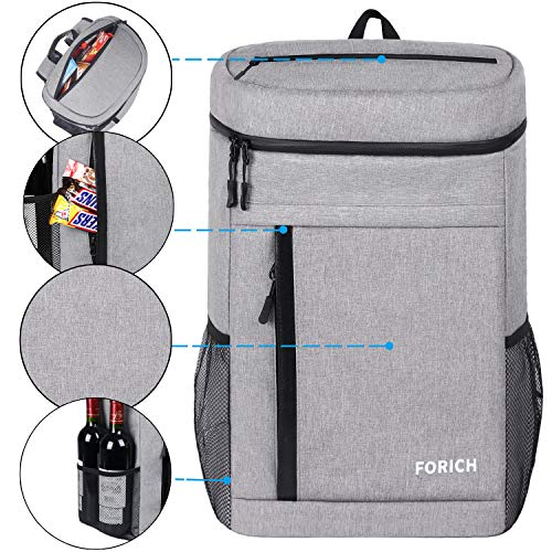 FORICH Soft Cooler Backpack Insulated Waterproof Backpack Cooler Bag Leak Proof Portable Small Cooler Backpacks to Work Lunch Travel Beach Camping Hiking Picnic Fishing Beer for Men Women - color: S - Gray