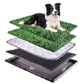 Dog Grass Pad with Tray 30"X20" - Portable Artificial Turf Potty Training Pee Mat for Large or Medium Dogs, Indoor/Outdoor Dog Litter Box for Balcony/Patio, Washable Reusable Fake Grass - size: 30"×20"