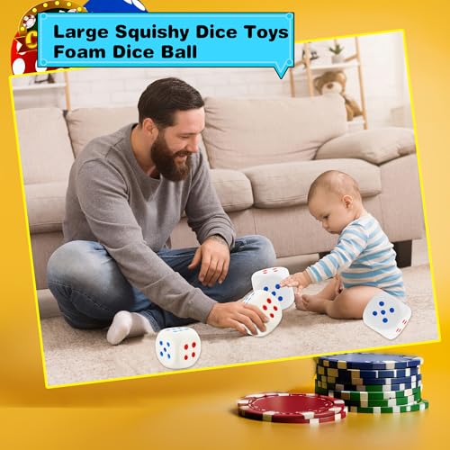 4 Pcs Jumbo Foam Dice Set 4 Inch Large Rounded Edge Playing Dice for Classroom Games Party Activities Kids Learning Math Indoor Outdoor Play (Color Style 1) - color: Color Style 1