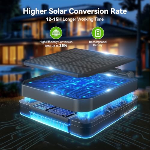 KOOPER Solar Lights Outdoor Decor - 6 Pack Solar Garden Lights with 18 Sunflower Lights, Auto ON/Off, Waterproof for Garden, Patio, Backyard - size: 6 Pk