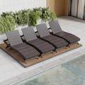 Nestl Chaise Lounge Chair Outdoor Set of 4, Wicker Patio Lounge Chair, Outdoor Lounge Chair with Reclining Backrest - size: Set of 4