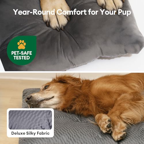 FUNNY FUZZY 24x18 Washable Dog Bed Reversible Crate Mat, 2 in1 Orthopedic Puppy Bed for Small Dogs/Cats, Fluffy Deluxe Kennel Mattress,Sleeping Pad,Charcoal Grey,S - color: Grey, size: 24"×18" Small