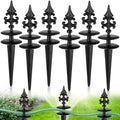 Zonon 6 Packs 12 Inch Garden Hose Guide Stake Heavy Duty Cast Iron Hose Guides Spike Decorative Garden Stakes Protector for Lawn Yard - Keeping Hoses Away from Flower Beds(Classic Style) - style: Classic Style