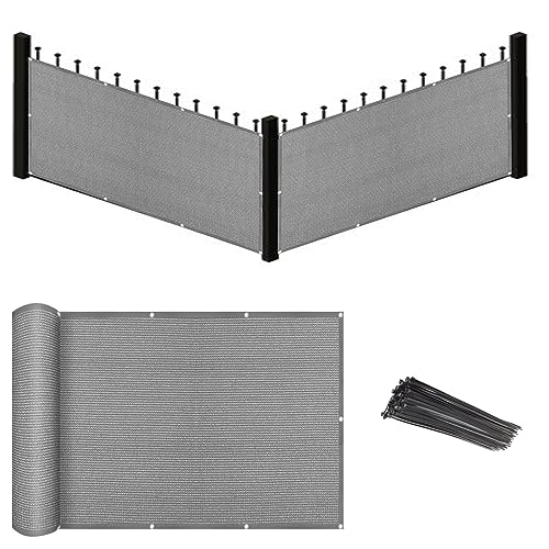 Eden's Decor Balcony Privacy Screen Grey 2'6"x 3' Cover Mesh Windscreen Weather-Resistant UV Protection for Backyard Deck, Patio, Balcony, Pool, Porch, Fence, Railing, Gardening - color: Gray, size: 2'6"x 3'