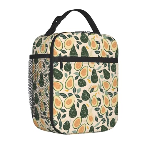 Avocado Lunch Box for Women Kids Girls Men Insulated Lunch Bag Lunchbox Adults Lunch Tote Bags Reusable Cooler for Work Office School Picnic Travel - color: Avocado01