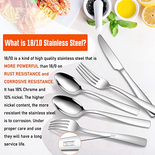 HaWare 18/10 Stainless Steel Flatware, 20-Piece Silverware Set Service for 4, Fancy Tableware Cutlery Set for Home Restaurant, Include Knife Fork Spoon, Mirror Finish Eating Utensils, Dishwasher Safe - style: Classic Handle