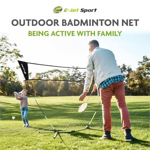 Badminton Net Rackets Shuttlecocks Combo Set - Portable & Instant Setup (Backyard Fun, Beach Park Picnic Outdoor Games)