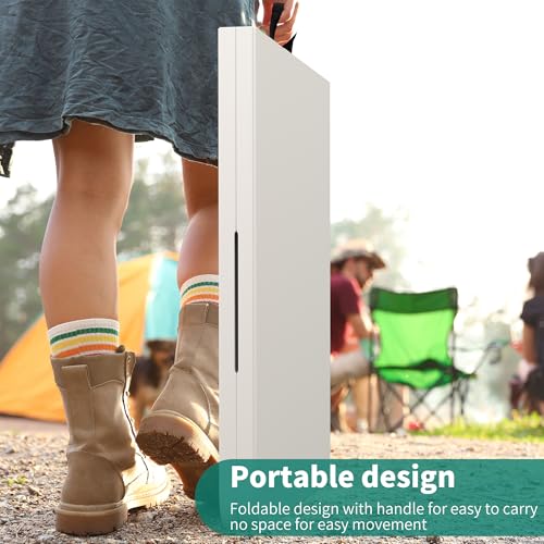 YITAHOME 6FT Folding Table, Outdoor Folding Table w/Heavy Duty HDPE Tabletop, Rectangle Folding Tables w/Portable Carrying Handle for Picnic, Parties, Camping & Indoor Activities, White - color: White