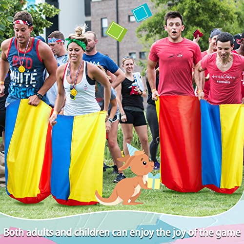 Yunsailing 40 Pieces Potato Sack Race Bags Large Bags Lawn Outdoor Games Party Games for Kids School Adults Family Backyard Party Birthday Outside Egg Spoon Race Easter - color: Rainbow