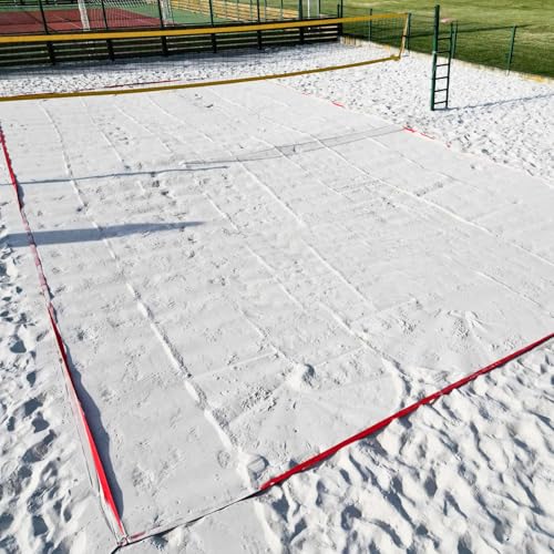 Aoneky Beach Volleyball Boundary Lines 30x60 Feet with Sand Anchors, Portable Court Lines Kit for Sand Backyard Lawn, Official Size 26.3x52.6 ft Practice Field Marking Straps