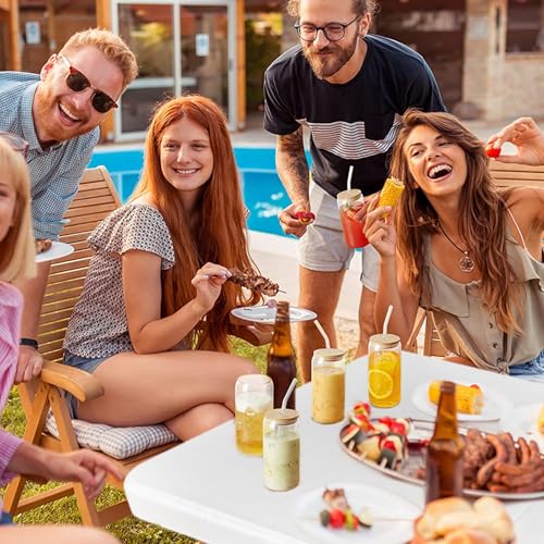 Gocamptoo Folding Table,4ft Indoor Outdoor Heavy Duty Portable Folding Square Plastic Dining Table w/Handle, Lock for Picnic, Party, Camping (4 FT)-White - color: White2