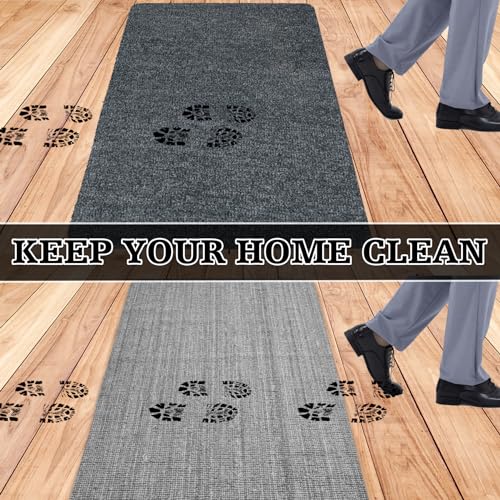 Doormats Outdoor and Indoor Ultra Thin Design, Strong Stain-Resistant Entryway Mats, Low Profile Inside Doormat, Non Slip Rubber Backing Bath Rug for Patio, Porch, 30" x 17" - color: Grey, size: 1'5" x 2'6" (Rectangular)