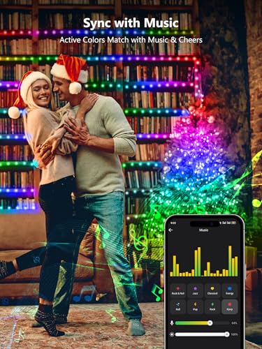 BrizLabs Smart Fairy Lights, 66ft 200 LED July 4th Lights Work with Alexa & Google Home, Patriotic Fairy Light Red White & Blue String Lighting Green Wire for 4th of July Christmas Halloween Party - color: 200 LED Smart (Green Wire)
