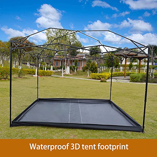Waterproof Camping Tarp- 9.8 x 9.8ft Tent Footprints 3D Tent Footprint with 4 Ground Stakes & Storage Bag Ground and Floor Sheet Mat Tarps for Picnic Camping Hiking
