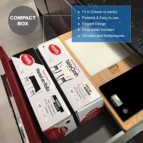 Neatiffy Disposable Plastic Table Cloth Roll | 54 in x 108 Ft Waterproof Tablecloth | Table Cover for Rectangle, Square, Round Oval Tables | Picnic, Party, Banquet, Birthdays, Weddings - Black - color: Black