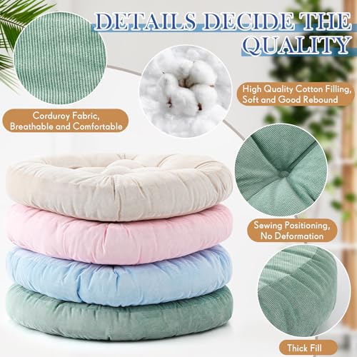Jerify Floor Pillow Cushions Large Round Square Large Meditation Floor Pillow for Classroom Adult Meditation Picnic Party Seating Learning Daycare School(Round,Light Colors,4 Pcs) - color: Light Colors, size: Round