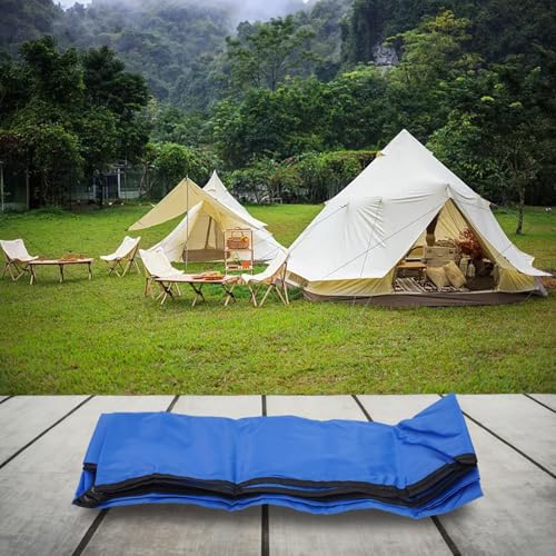 210T Polyester Camping Tarps, Waterproof Rain Fly Sun Shade Shelters With 6 Tie Points For Hiking Backpacking Beach Picnic(Blue 150x210CM) - color: Blue 150x210cm