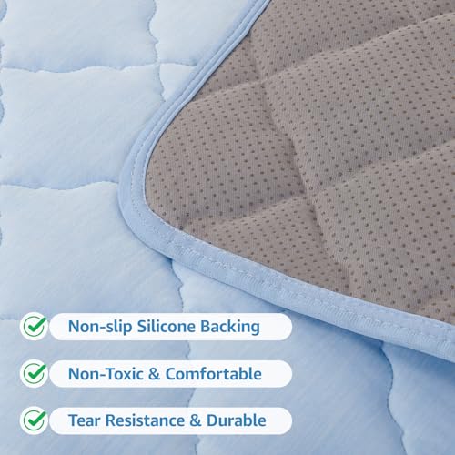 LOOBANI Dog Cooling Mat for Extra Large Dogs - 50" x 38" Cooling Mat for Summer with Anti-Slip Bottom, Durable & Leakproof Pet Cool Mat for Dogs, Cats, Indoor & Outdoor Use, Sofas, Bed, and Floor - color: Blue, size: X-large (50''x38'')