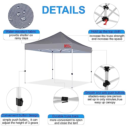 MASTERCANOPY Pop Up Canopy Tent Commercial Grade Instant Shelter (8x8, Grey) - color: Gray, size: 8x8