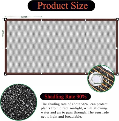 Shade Cloth - Garden Shade Mesh Netting with Grommets Outdoor Sun Shade Cover for Pergola Patio Plants Greenhouse Chicken Coop Black Shading Rate 70% -90% (6X3FT) - size: 6.5ftX3ft