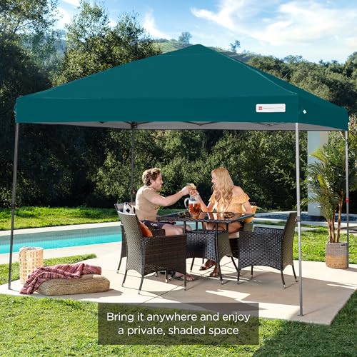 Best Choice Products 10x10ft Pop Up Canopy Tent, Outdoor Shade, 1 Person 1 Minute Set Up, Carry Case, 4 Weight Bags - Cerulean - color: Cerulean, size: 10x10ft