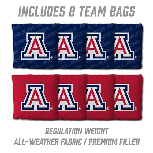YouTheFan NCAA 2’ x 3’ Wood Cornhole Game with Logo Bags - color: Arizona Wildcats, size: 2' X 3'
