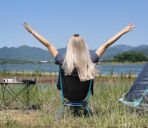 MARCHWAY Ultralight Folding Camping Chair, Heavy Duty Portable Compact for Outdoor Camp, Travel, Beach, Picnic, Festival, Hiking, Lightweight Backpacking (Sky Blue) - color: Sky Blue