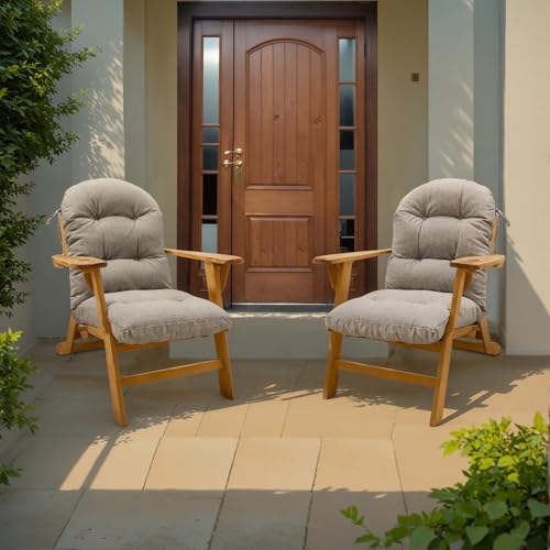 QILLOWAY Outdoor High Back Chair Cushion for Adirondack, All Weather Rocking Chair Cushions Thick Padded Replacement for Patio Furniture,Navy - color: Navy