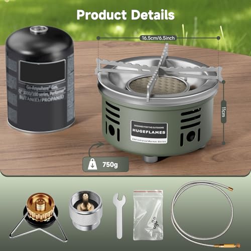 Portable Camping Stove Small Propane Butane Stove Windproof Cooking Burner Gas Stoves with Carrying Case (Infrared Stove) - style: Infrared Stove