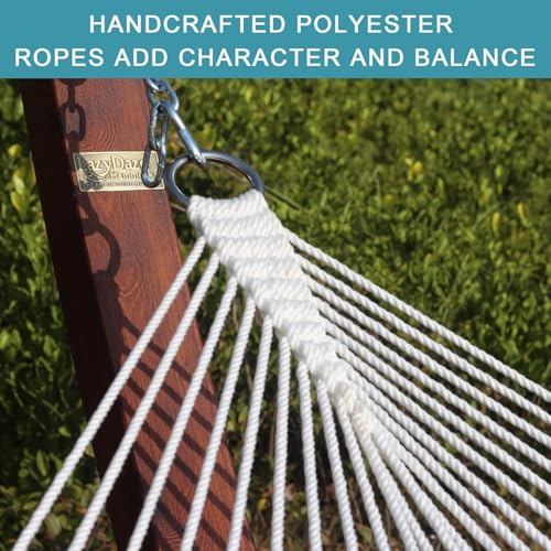 Lazy Daze Hammocks 12FT Quilted Fabric Hammock with Soft Pillow, Double 2 Person Tree Hammock with Spreader Bar for Outside Patio Poolside Backyard Beach, 450lbs Capacity - color: Floral Navy