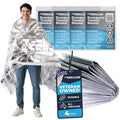 FRONTLINE Mylar Emergency Blankets 54" x 84" | Lightweight Thermal Survival Space Blanket, Waterproof & Windproof Foil Blanket for Camping, Hiking, First Aid & Disaster Preparedness (4)