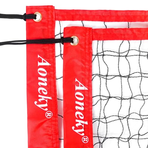 Aoneky 20ft Outdoor Replacement Badminton Net, Indoor Standard Regulation Badminton Court Netting Only, Red