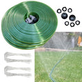 SECBULK 150 FT (75FT*2) Flat Sprinkler Hose for Lawn Watering Garden Soaker Hose with Holes, Heavy Duty Lightweight No-Kink Water Hose with Stakes, Irrigation Hose, Great Fun for Kids and Dog - size: 75ft*2