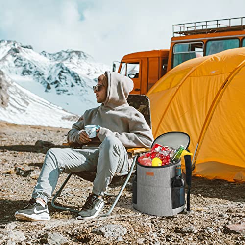Camping Cooler Backpack 30 45 Cans, Soft Backpack Coolers Insulated Leak Proof Travel Cooler Bag Waterproof Lunch Picnic Beach Work Trip Thermal Bag Drink Beverage Beer Bag Cooler - color: Grey, size: 30 Cans