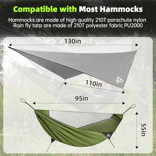 Camping Hammock Mosquito Net with Rain Fly - Portable Parachute Nylon Backpacking Hammock for Outdoor, Hiking, Backpacking, Backyard, Beach, Travel (Hold Up to 500lbs) - color: Green
