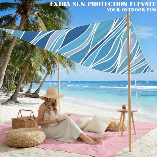 Famstar Beach Blanket Oversized Extra Large 78" X 81",Waterproof Sandproof Beach Blanket 1-7 Adults Lightweight Durable for Travel Camping Hiking Picnic - color: Mixed1, size: 78" X 81"