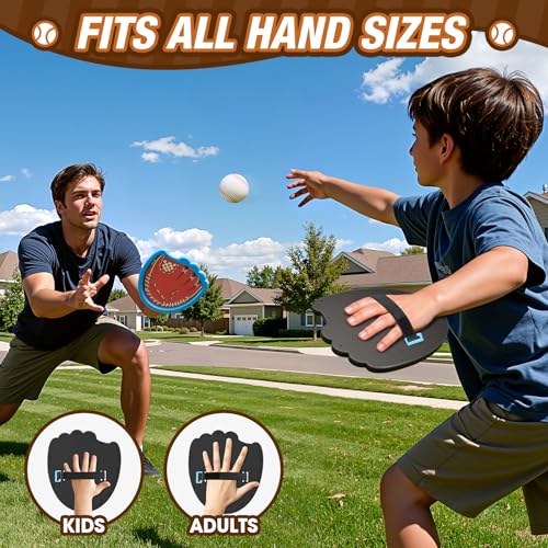 HYES Toss and Catch Ball Game, Outdoor Toys for Kids, Beach Pool Yard Games for Teens & Family, Toddler Baseball Glove Birthday Gifts for 3 4 5 6 7 8+ Year Old Boys & Girls (4 Paddles & 6 Balls) - style: 4 pack