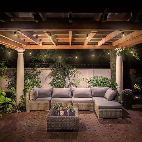 Feit Electric 30ft Outdoor Incandescent String Lights, Warm Amber Glow, Heavy-Duty Weatherproof Cord, Includes 10 Clear Bulbs + 5 Spares, End-to-End Connectable for Patios and Gazebos, SL30-10 - color: Warm White, size: 30 ft, style: 10 Sockets