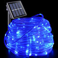 YEGUO Solar Rope Lights Outdoor Waterproof, 66ft 200 LED Blue String Lights, 8 Modes Fairy Lights in Clear Thin Tube - color: Blue