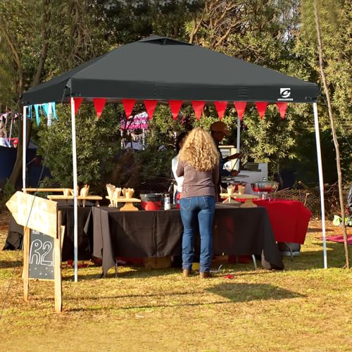 10x10 Pop Up Canopy Replacement Top Cover with Air Vent for Straight Leg Canopy Tent, Waterproof for Outdoor Garden Patio Camping Sun Shade(Frame NOT INCUDE) (Black) - color: Black